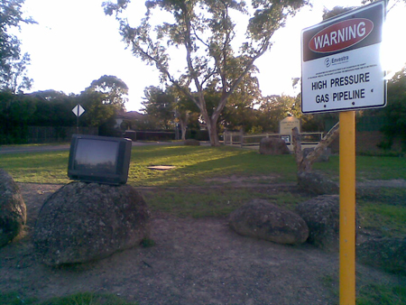 A TV on a rock in Watsonia